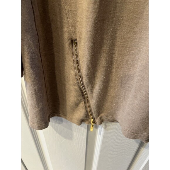 Soma Top Womens Large Zipper Detail Tunic Beige Casual coastal Comfy boho soft - Picture 3 of 5